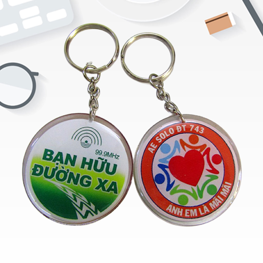 Móc khóa nhựa tròn Bạn hữu đường xa