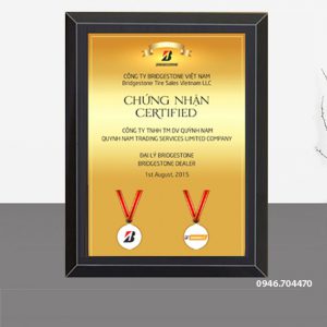 Mẫu kỷ niệm chương gỗ đồng