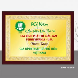 Mẫu kỷ niệm chương gỗ đồng